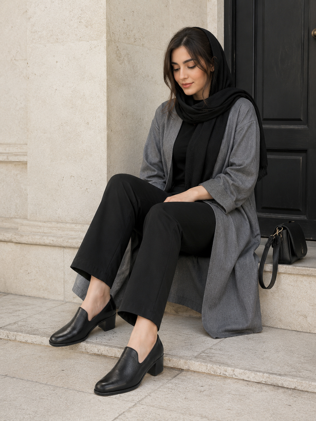 کفش روزانه چرم تبریز زنانه مدل لینا